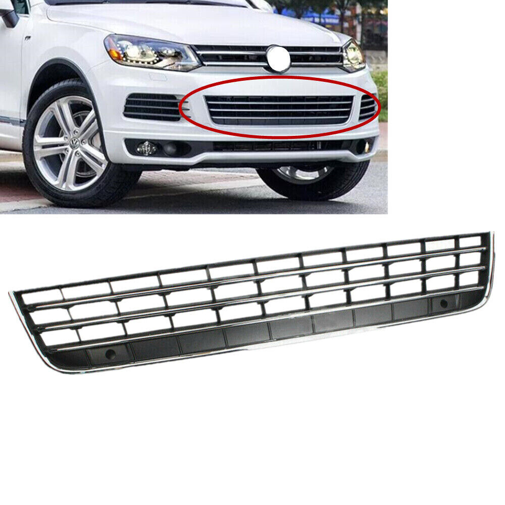 Front Bumper Lower Grille Air Intake Grill Chrome Fit For VW Touareg 11-14