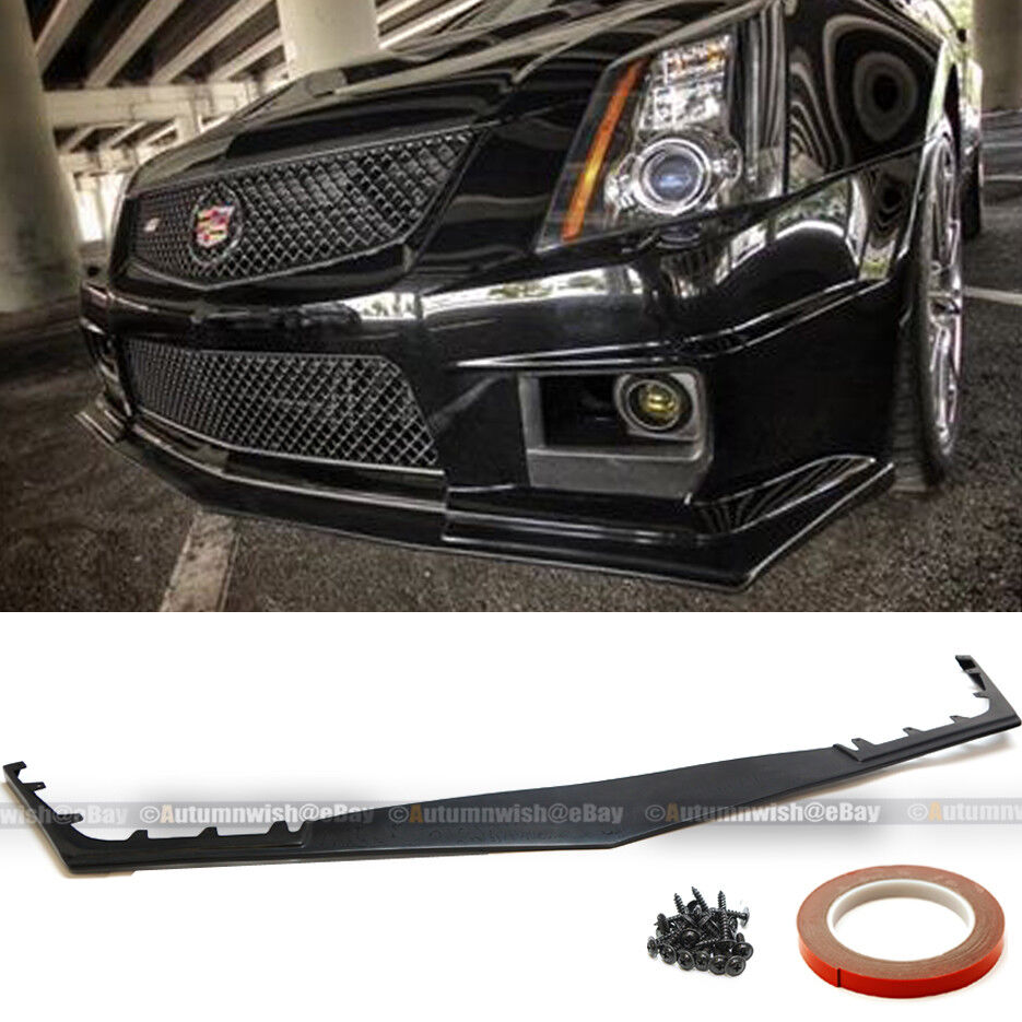 Fit 09-14 Cadillac CTS V 2dr 4dr Wagon HH Style Front Bumper Lip Body Kit Add on