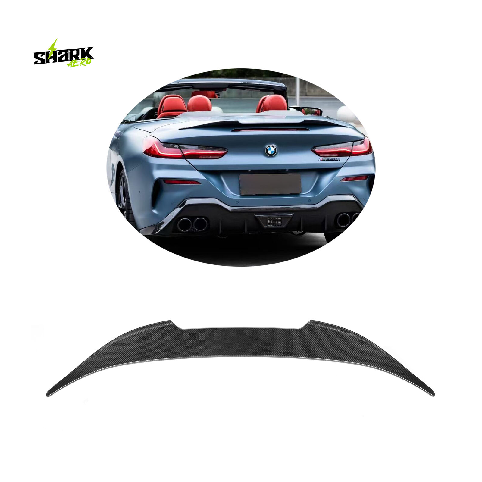 For BMW 8 Serie G14 840i M8 Convertible Dry Carbon Rear Trunk Lip Spoiler Wing