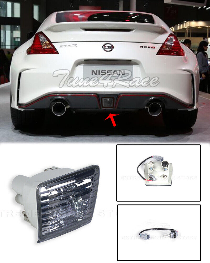 For 09-Up Nissan 370Z Z34 Rear Fog Light Tail Brake Lamps JDM Crystal Smoke Lens