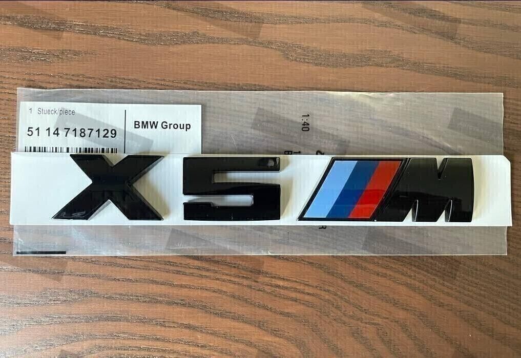Gloss Black X5M Trunk Tailgate Sticker Badge Emblem For BM X5 E70 F15 F85