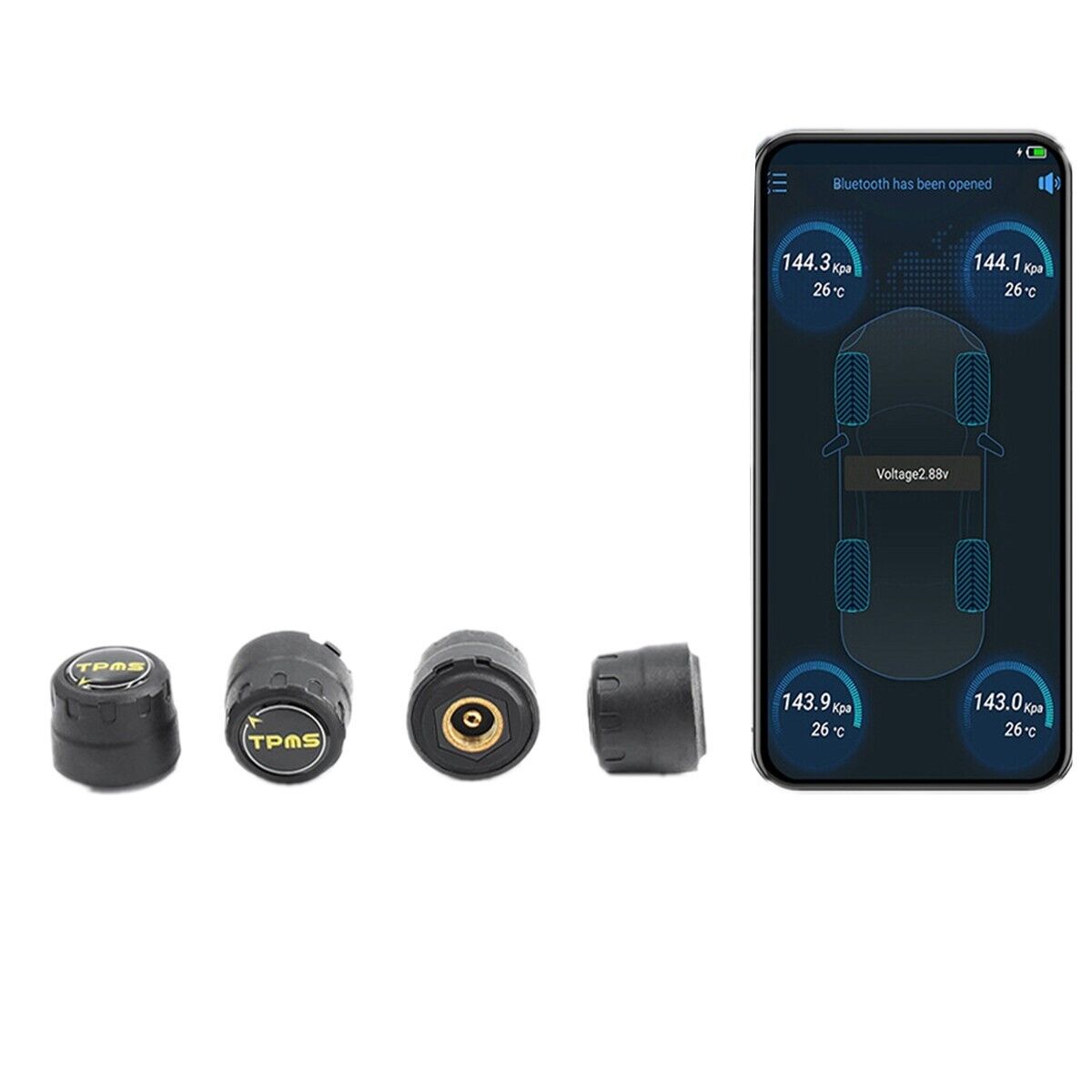 Car Truck TPMS Bluetooth 5.0 Tire Pressure Monitoring System 4 External Sensors