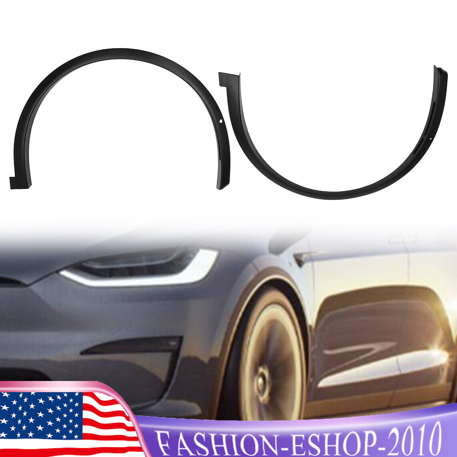 For Tesla Model X 2016-2021 Front Right & Left Fender Wheel Flare Molding Trims