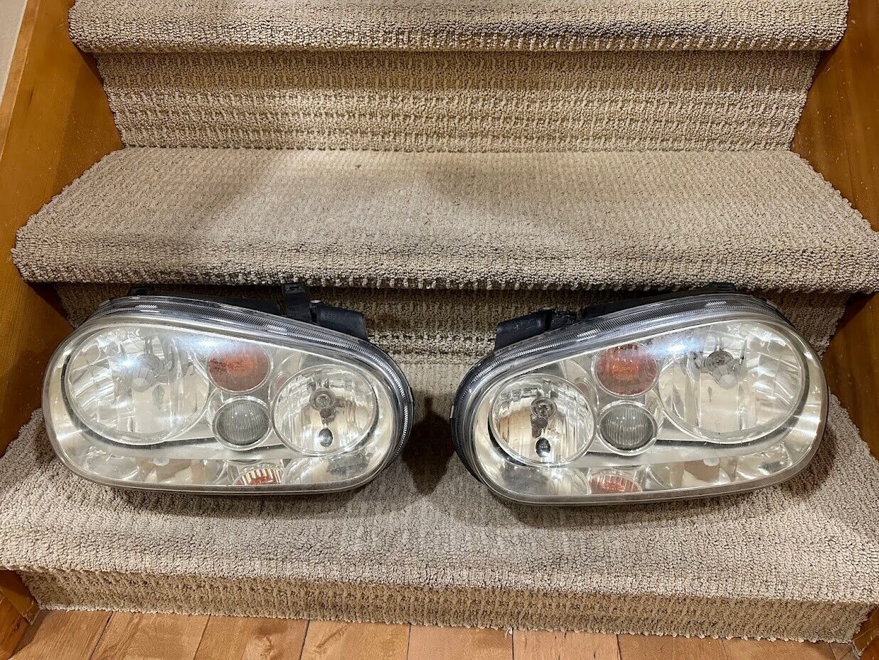 Used oem 2004 golf R32 front headlights, fits mk4 golf, halogen 