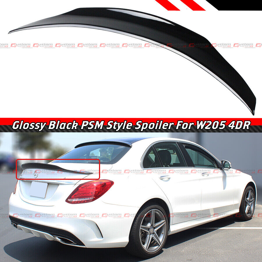 FOR 15-2021 MERCEDES BENZ W205 C63 AMG PSM STYLE GLOSS BLACK TRUNK SPOILER WING