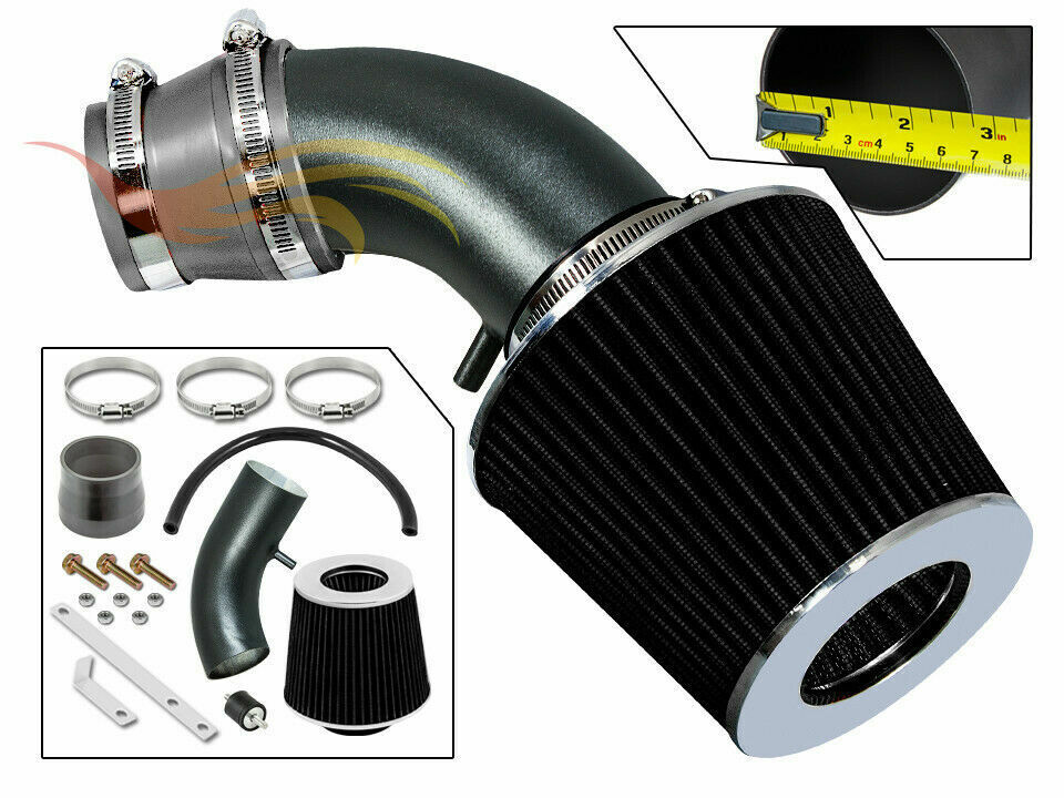 BCP RW GREY For 01-05 Hyundai Accent 1.6L L4 Air Intake Kit System +Filter