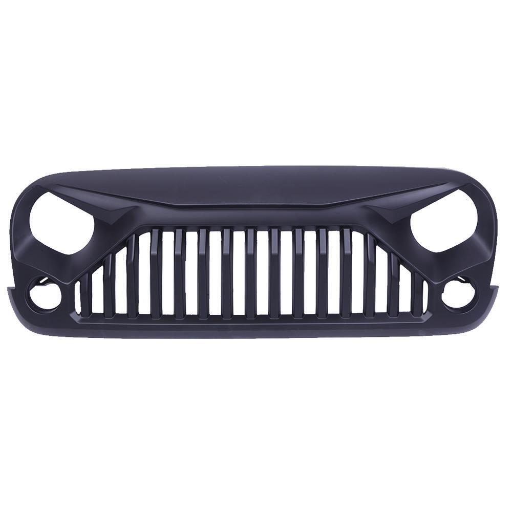 Black Front Bumper Grille For 2007-2018 Jeep Wrangler JK Sport Angry Bird Style