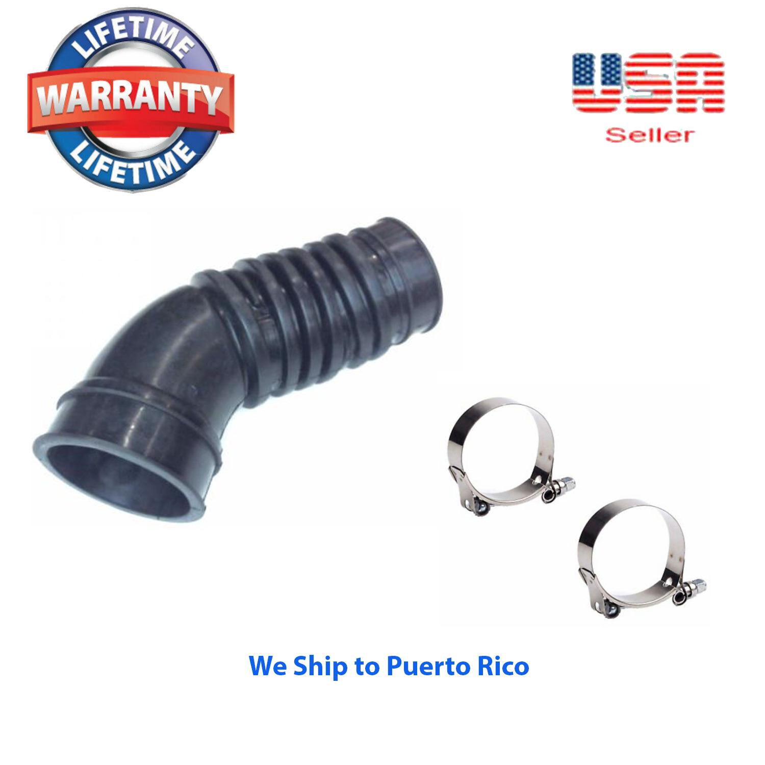Air Intake Hose with CLAMPS Fit 1989-1995 Toyota Pickup 22RE  and 4Runner 2.4L