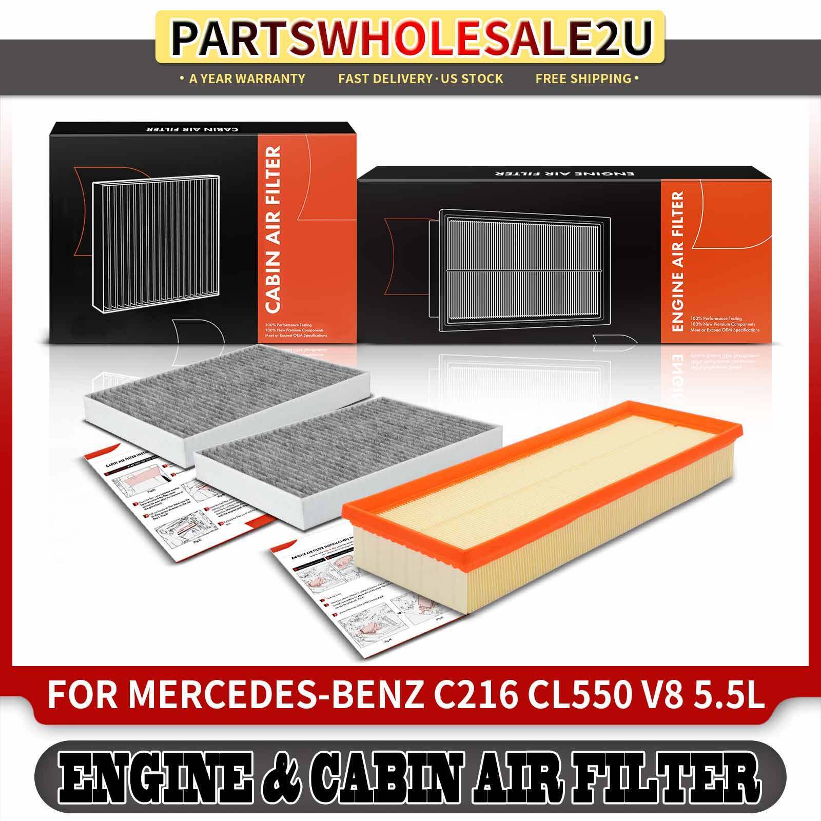 New Engine & Activated Carbon Cabin Air Filter for Mercedes-Benz CL550 S400 S550