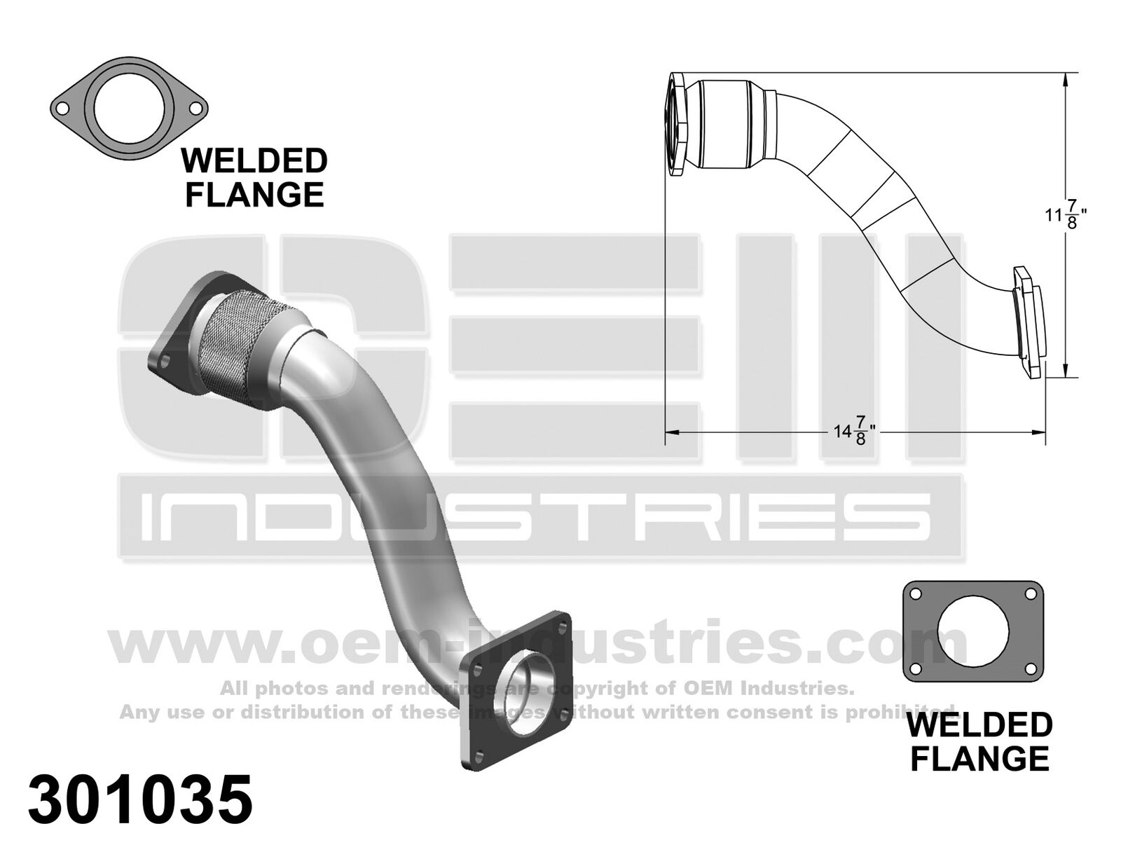 Front Exhaust and Tail Pipes for 2003-2005 Buick Park Avenue