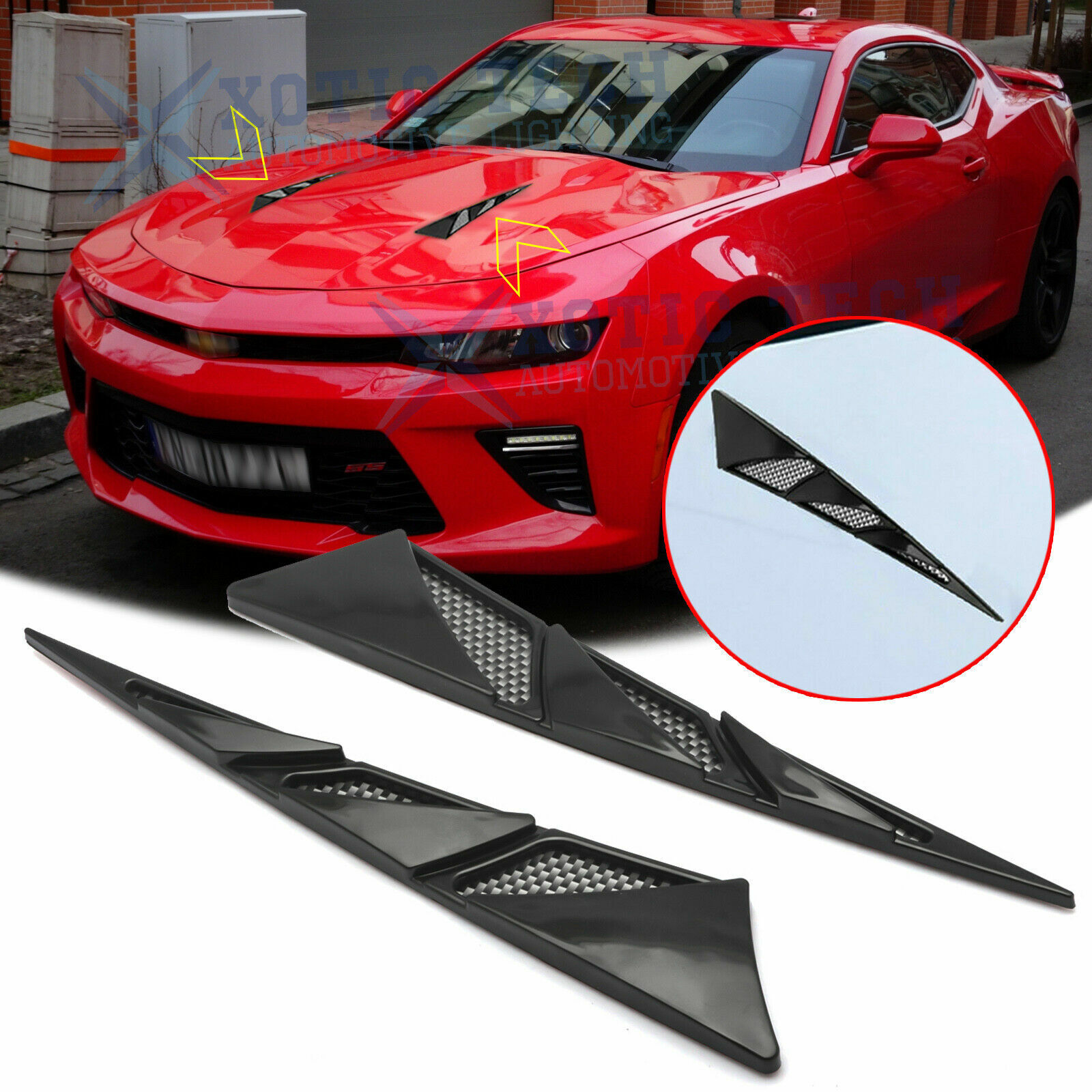 Racing Style Auto Side Air Flow Vent Fender Hole Cover Trim For Chevrolet Camaro