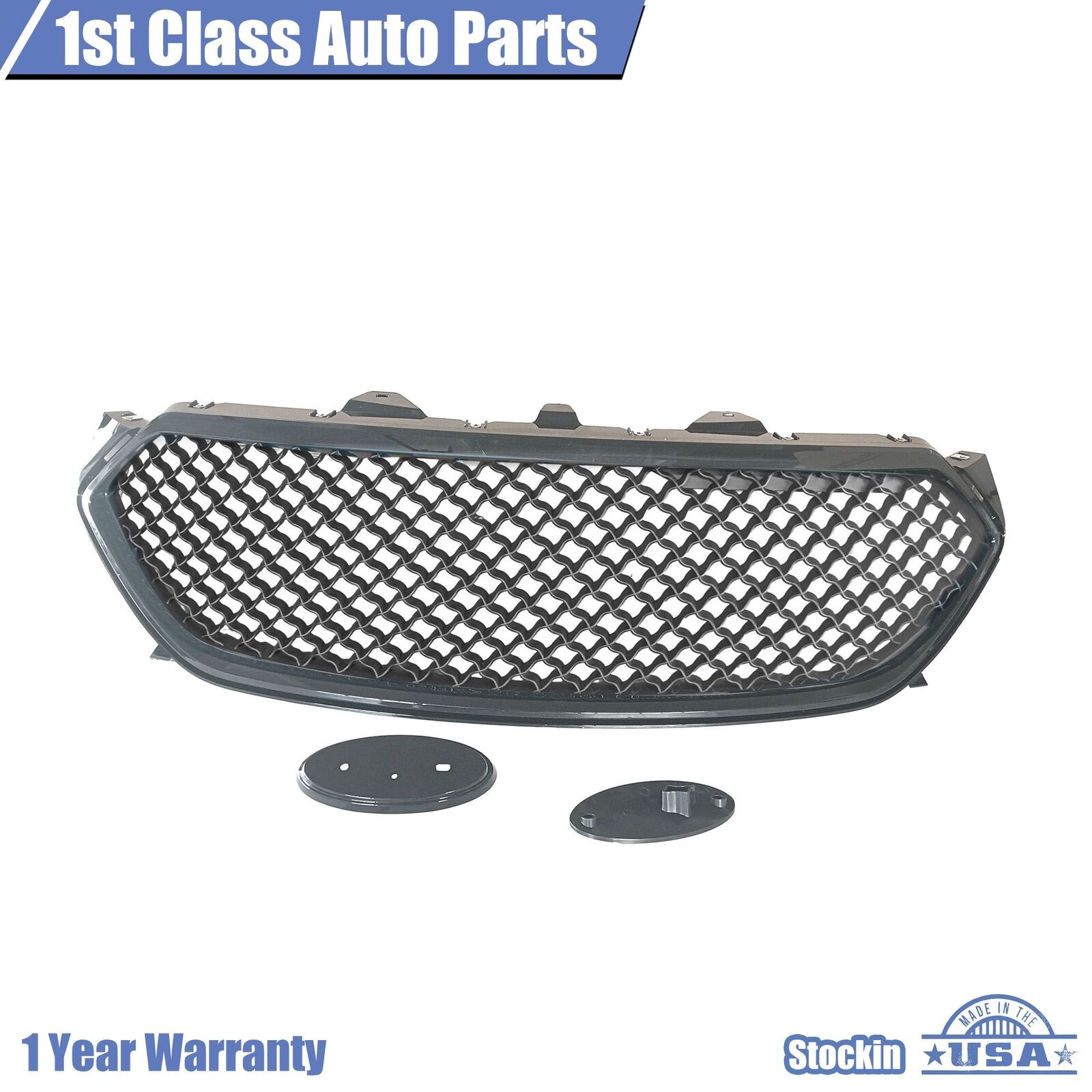 Front Upper Grille Gloss Black For 2013-19 Ford Taurus