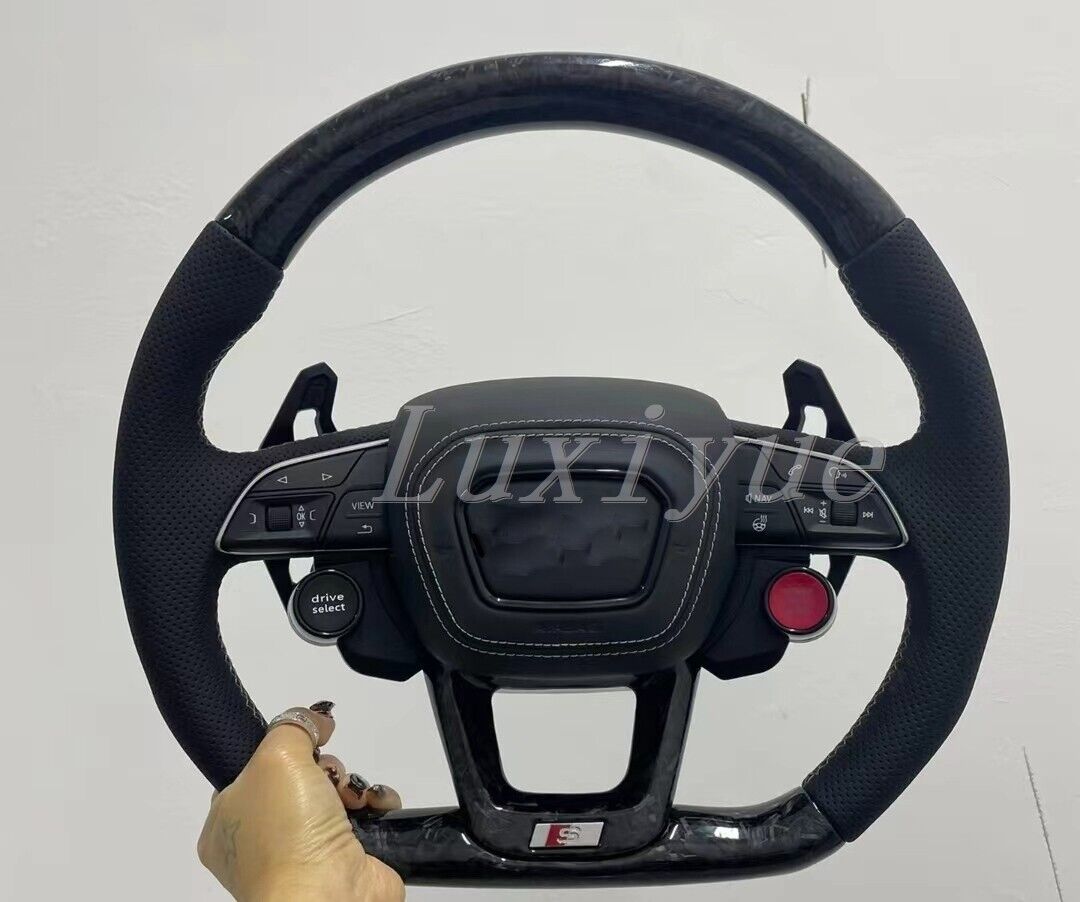 URUS Paddlle+Forged Carbon fiber Steering wheel for Audi Q3 Q5 Q7 Q8 Q2 RSQ8 SQ8