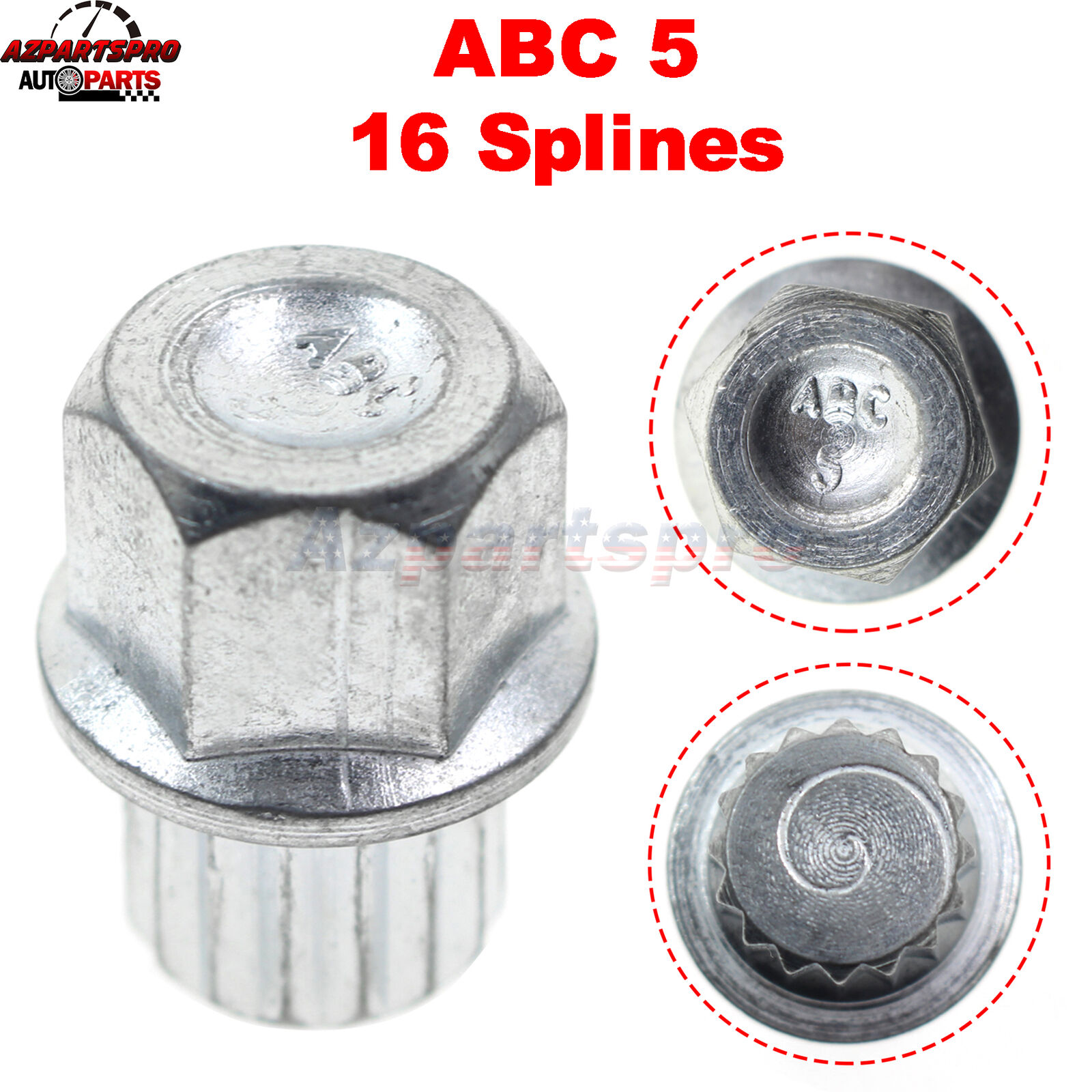 Wheel Lock Key 16 splines / ABC 5 for Volkswagen VW Audi ( 16 pointed splines )