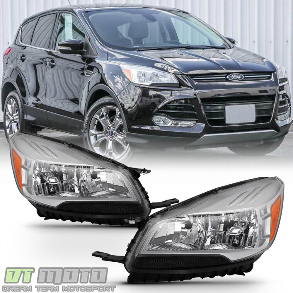 2013-2016 Ford Escape Headlights Halogen Headlamps Replacement 13-16 Left+Right