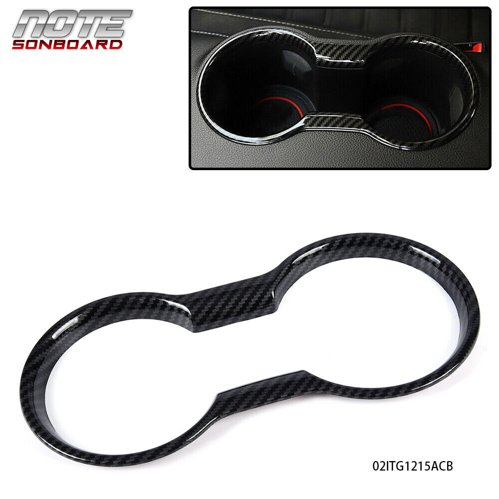 CUP HOLDER COVER FRAME CARBON LOOK INTERIOR ACCESSORIES TRIM FIT FOR MUSTANG