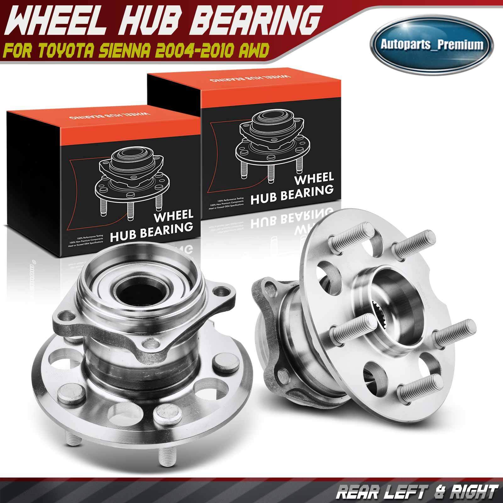Rear LH & RH Wheel Bearing Hub Assembly for Toyota Sienna 2004-2010 AWD Non-ABS