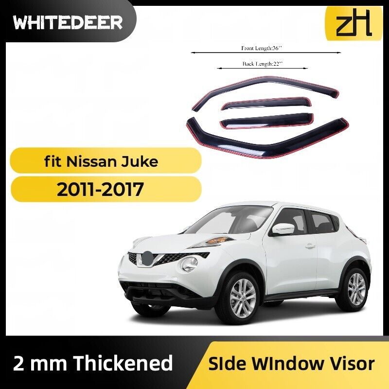 Fits Nissan Juke 2011-2017 Side Window Visor Sun Rain Deflector Guard Thickened