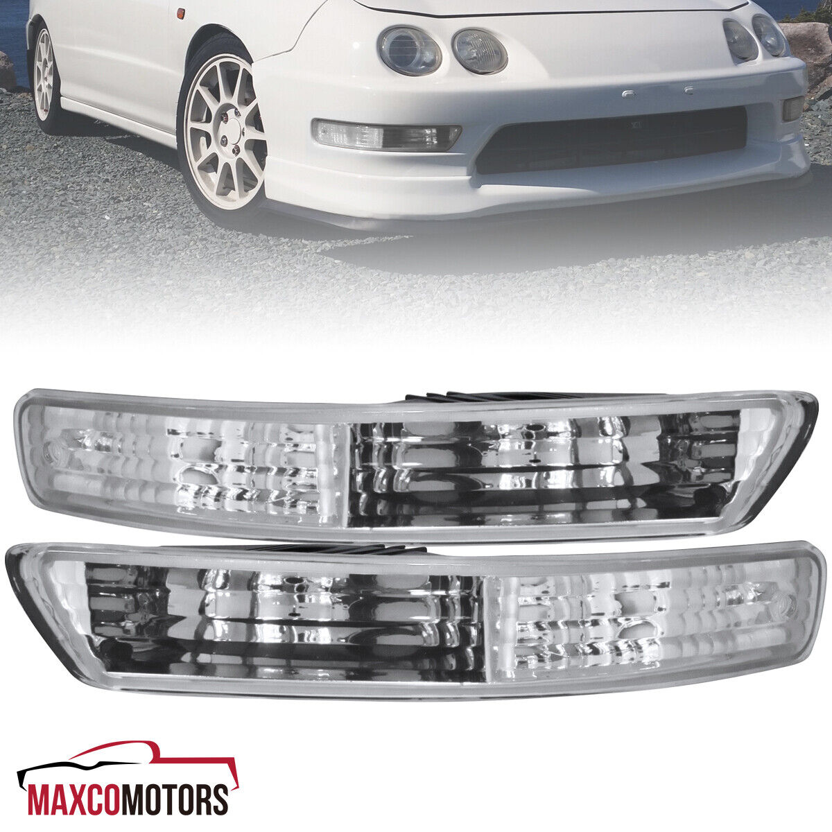 Bumper Lights Fits 1998-2001 Acura Integra Clear Parking Signal Lamps Left+Right