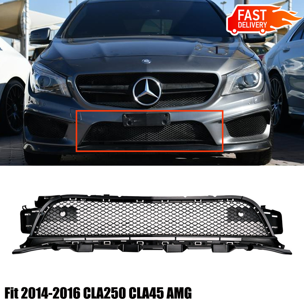 New Front Bumper Middle Grille Face Bar For 2014-2016 Mercedes CLA250 CLA45 AMG