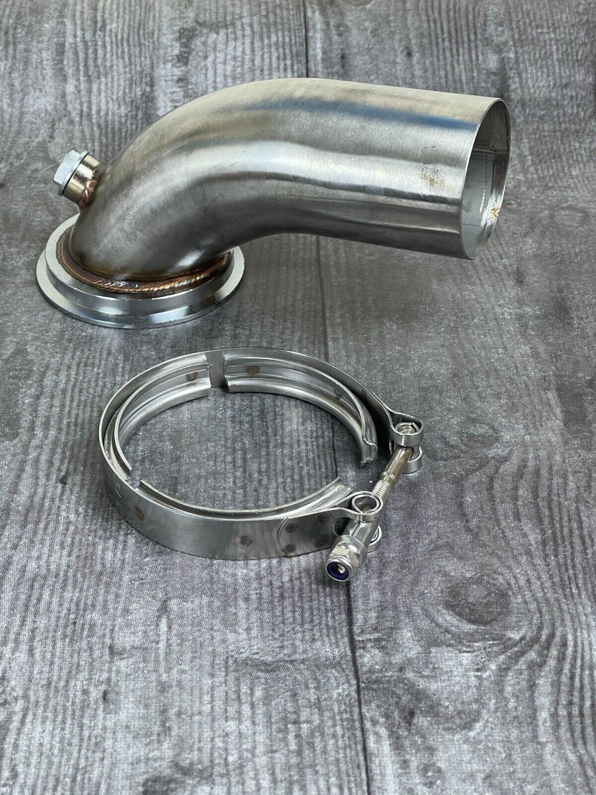 Stainless Downpipe Elbow 90° Holset Turbo HY35 HX HE351 V-band Flange Clamp