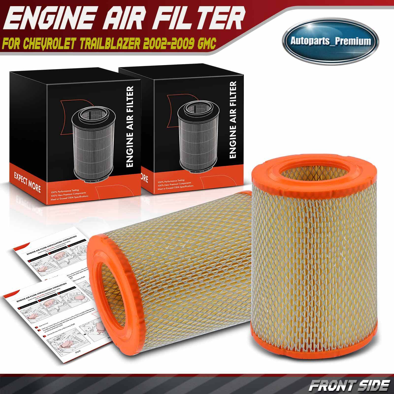 2Pcs Engine Air Filter for Chevrolet Trailblazer 2002-2009 GMC Envoy Saab Buick