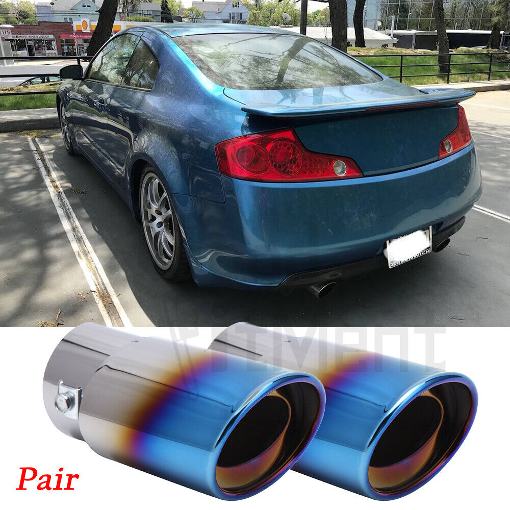 For Infiniti G35 G37 Q50 2Pcs Exhaust Pipe Tip Rear Tail Muffler Stainless Steel