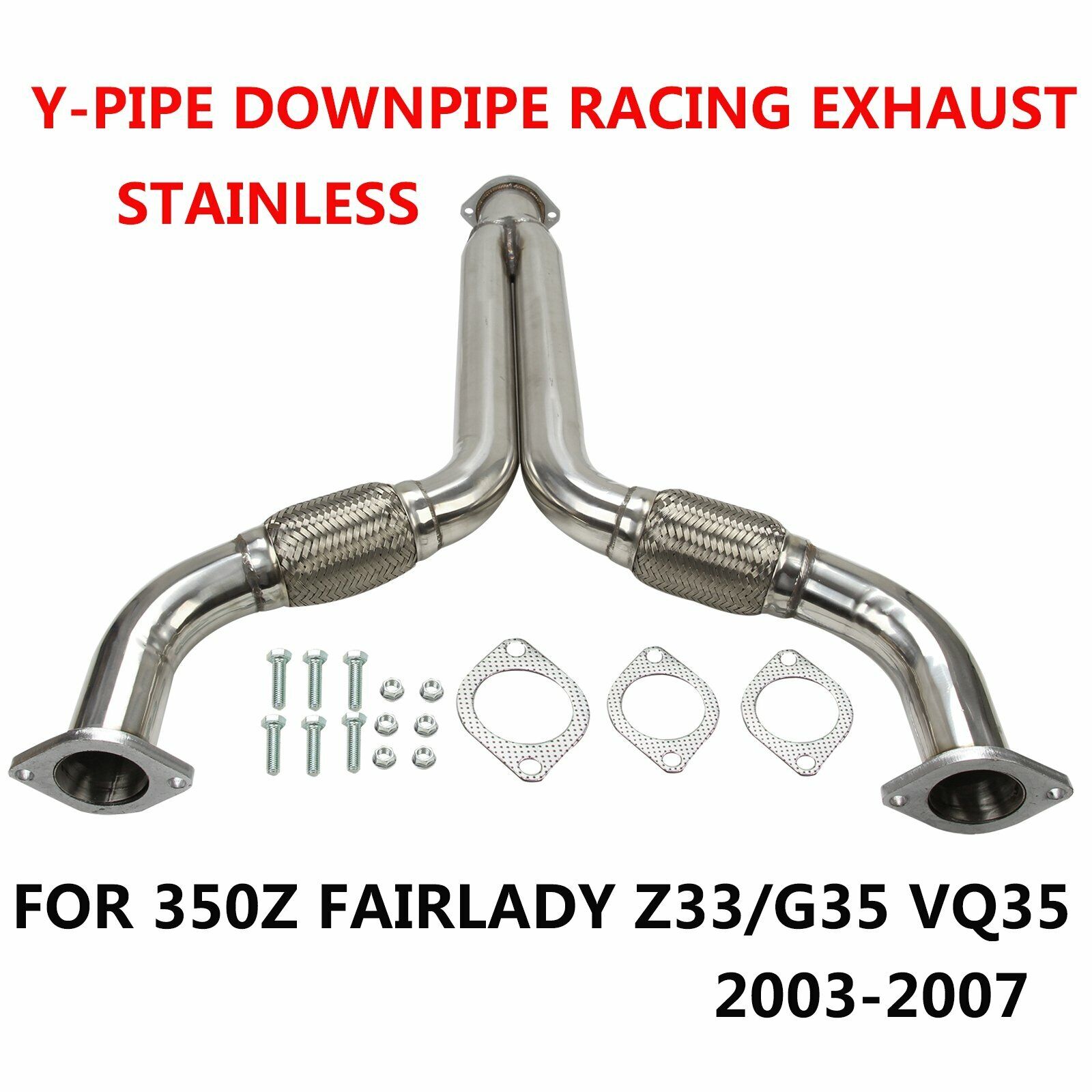 FOR 350Z FAIRLADY Z33/G35 VQ35 Y-PIPE DOWNPIPE STAINLESS RACING EXHAUST