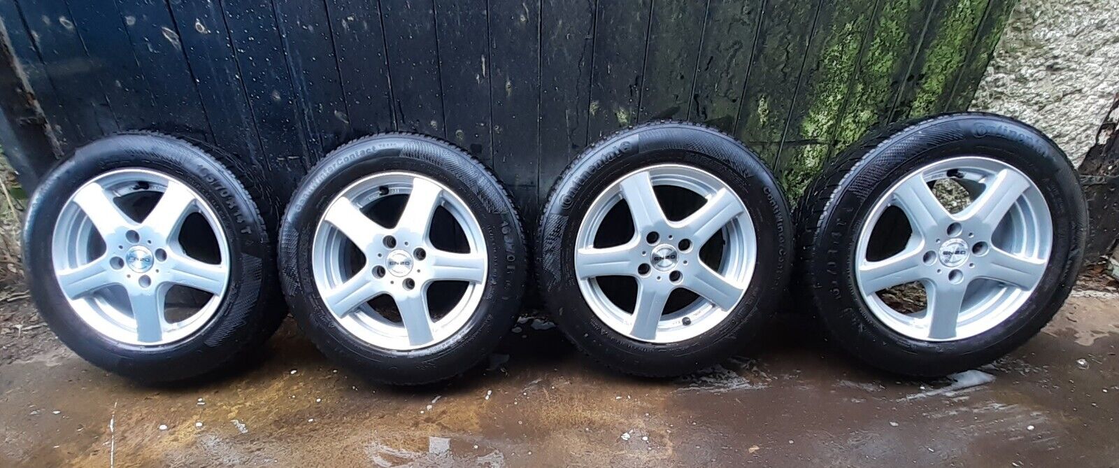 Enzo 14 inch 5 spoke alloy wheels Continental winter snow tyres good condition