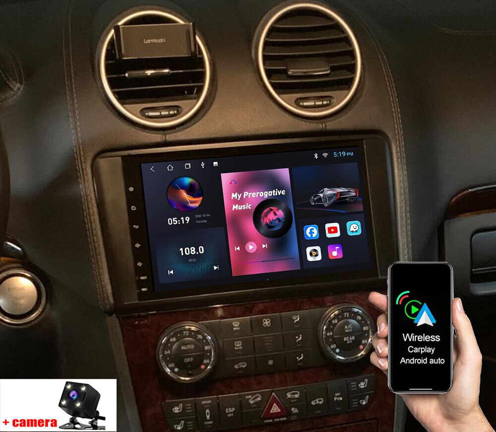 For Mercedes Benz W164 ML500 GL350 GL450 Apple Carplay Radio Android 12 GPS NAVI