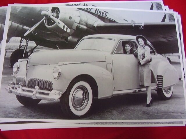 1941 STUDEBAKER  PRESIDENT COUPE WITH AIR PLANE   BIG 11 X 17  PHOTO /  PICTURE