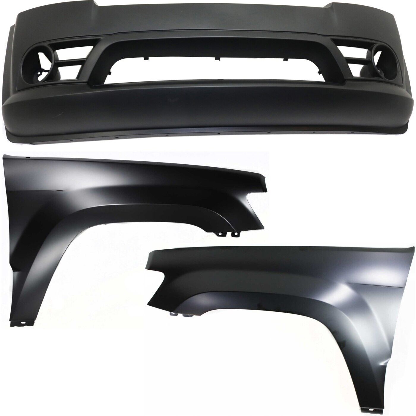 Bumper Cover Kit For 2006-2008 Jeep Grand Cherokee SRT-8 Model Front 3Pc