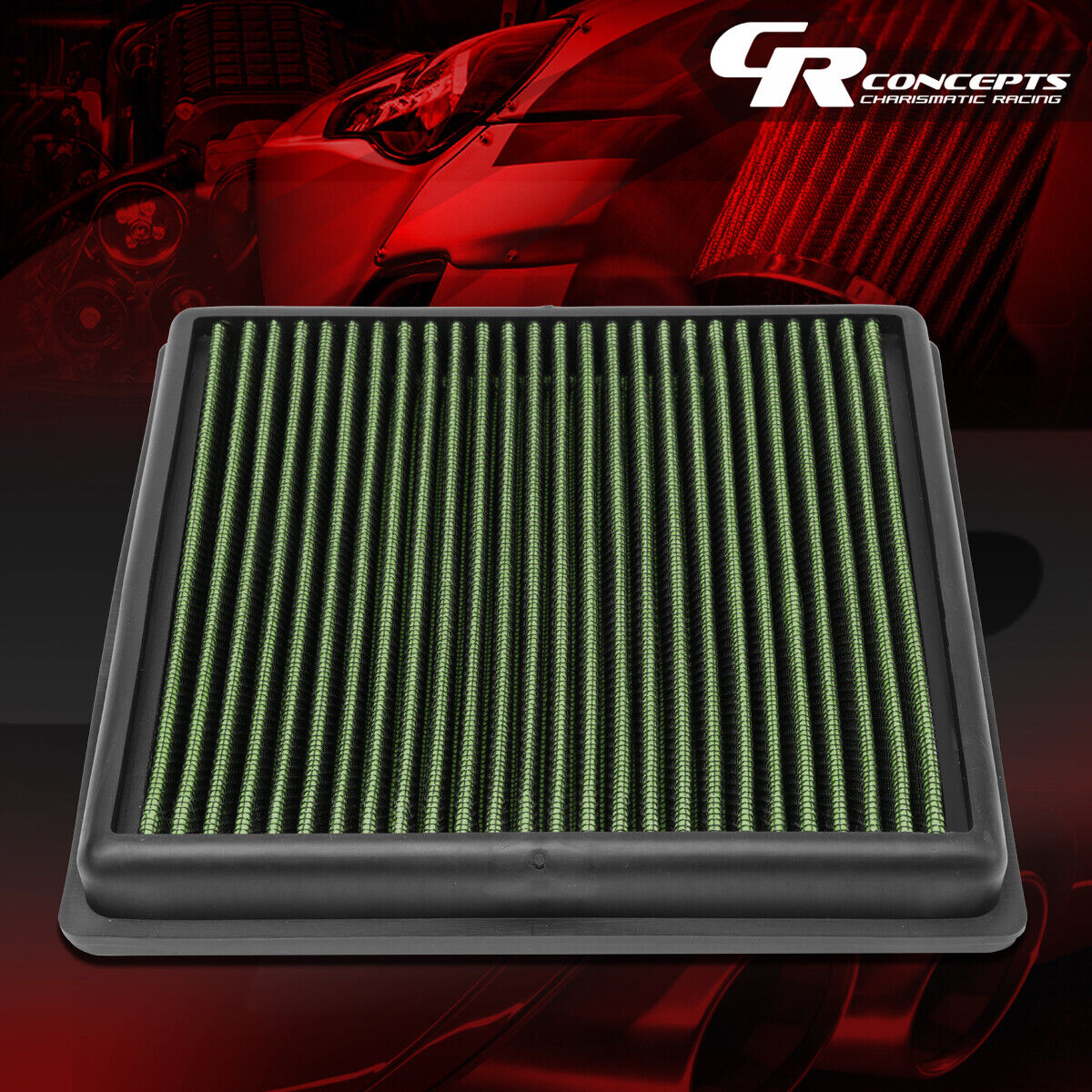 GREEN WASHABLE HIGH FLOW AIR FILTER PANEL FOR 2006-2015 MITSUBISHI L200/TRITON