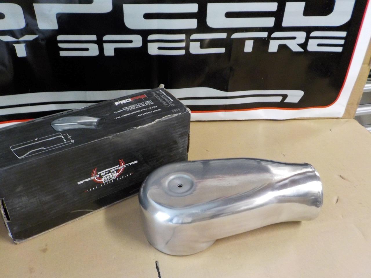 SPECTRE 9849 polished aluminum AIR INTAKE PLENUM ~fits Holley 4 BBl carbs