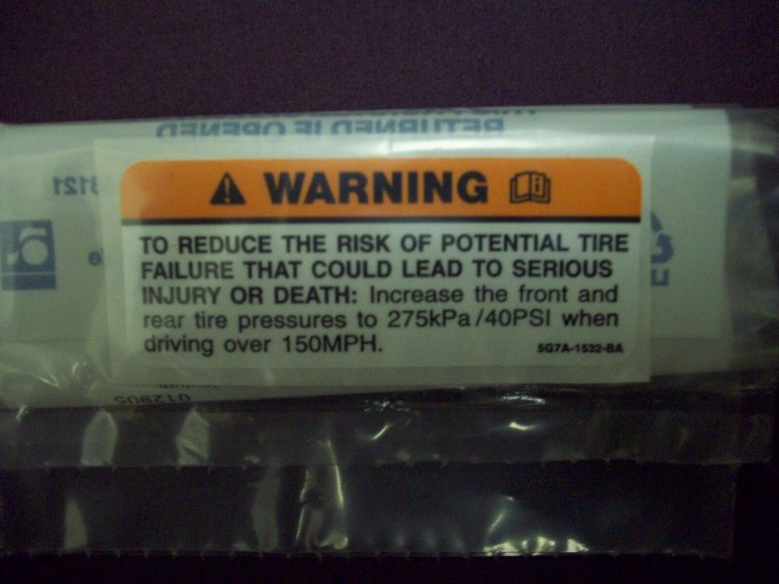 2011 2012 2013 2014 FORD MUSTANG SHELBY GT 500 GT500 TIRE PRESSURE LABEL