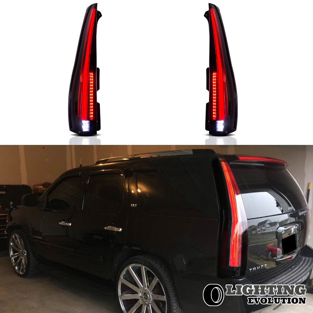 Tail Lights For 2007-2014 Cadillac Escalade / ESV Smoke Lens Full LED Rear Lamps
