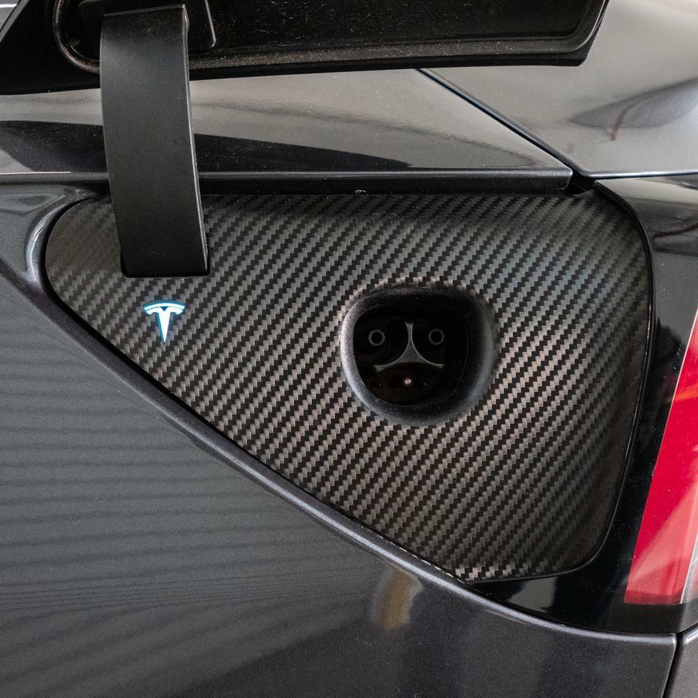 Tesla Model 3/Y Charging Port Wrap US Model Only - Carbon Fiber Black 2017-2020