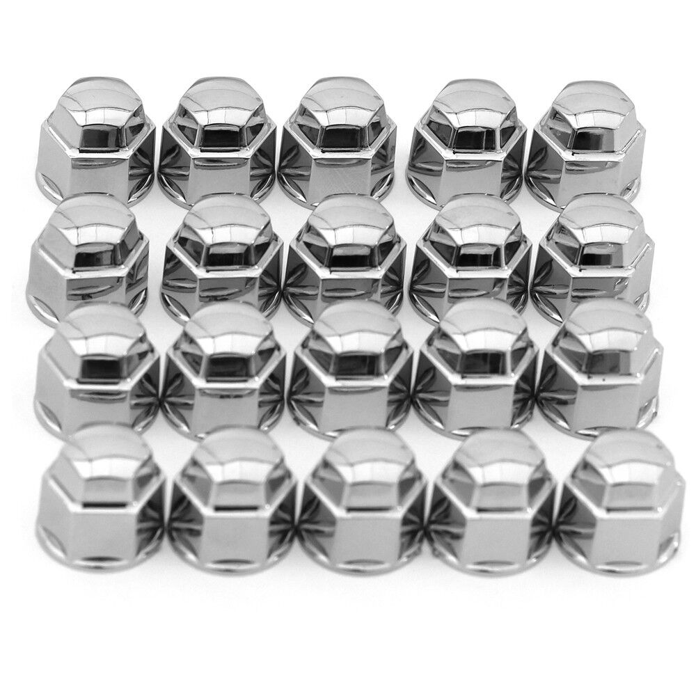 17mm Chrome Lug Nut Covers 20 pc Fits Auto Car Wheel Rim Tire Bolt Center Caps