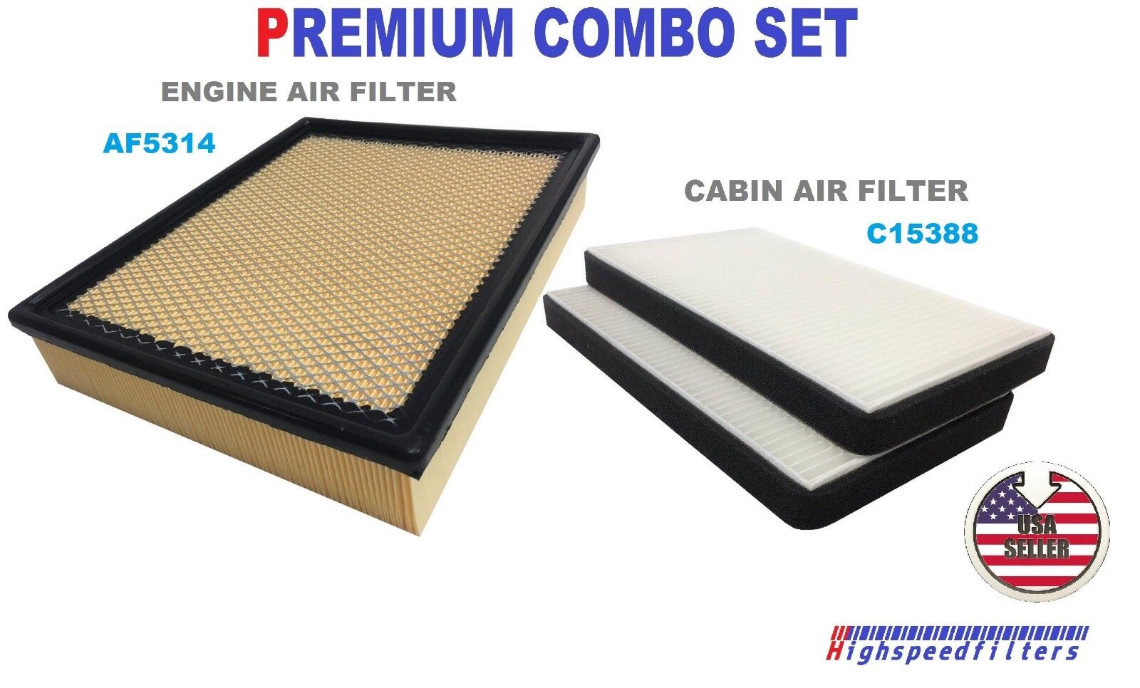 AF5314 C15388 COMBO ENGINE & CABIN AIR FILTER For 2002 Avalanche 1500 Escalade