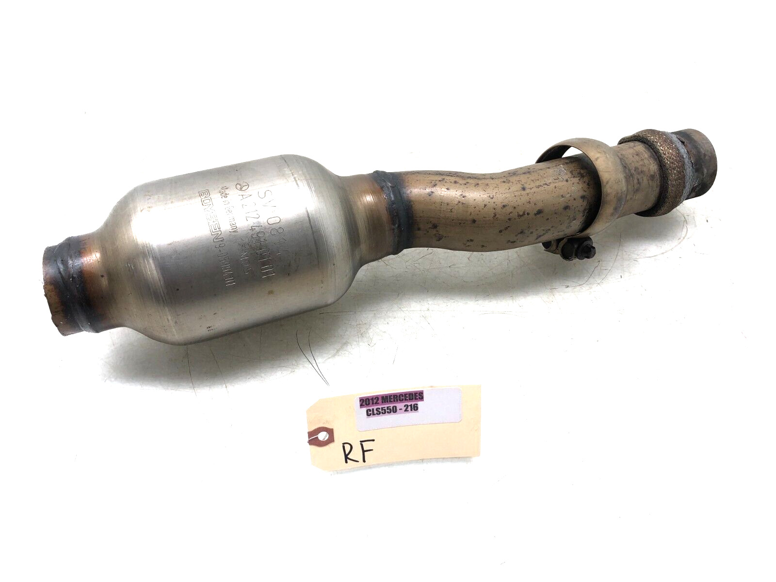 2012-2017 MERCEDES CLS550 4.6L RIGHT SIDE EXHAUST RESONATOR PIPE CUT OEM