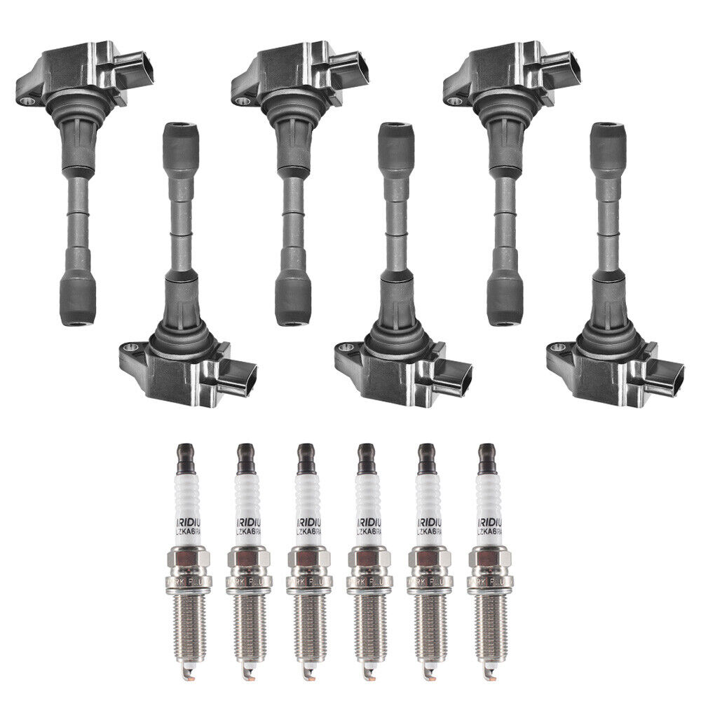 6X Ignition Coils + 6X Iridium Spark Plugs for 09-17 Nissan Altima Murano 3.5L