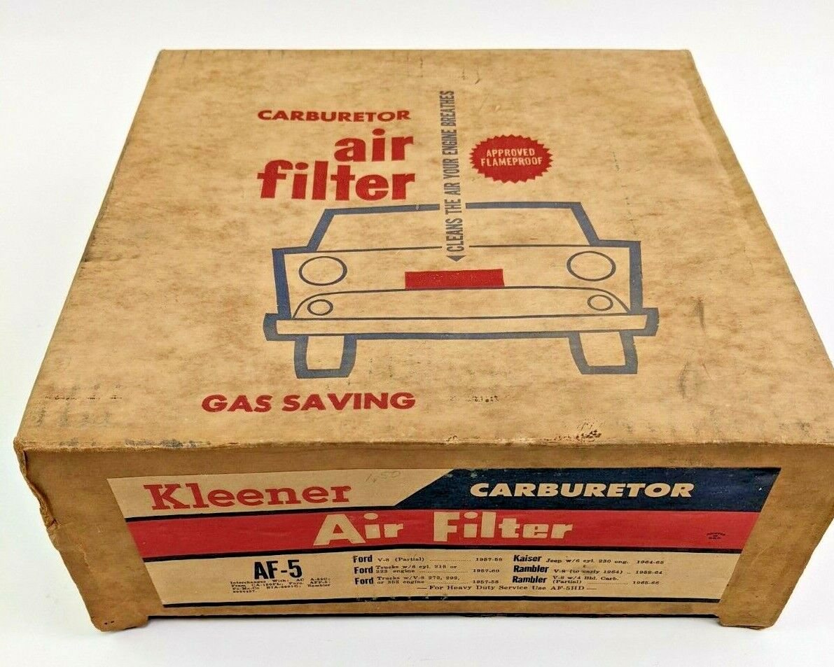 Vintage Kleener Ford Rambler AF5 Auto Engine Carburetor Filter NOS Original Box 