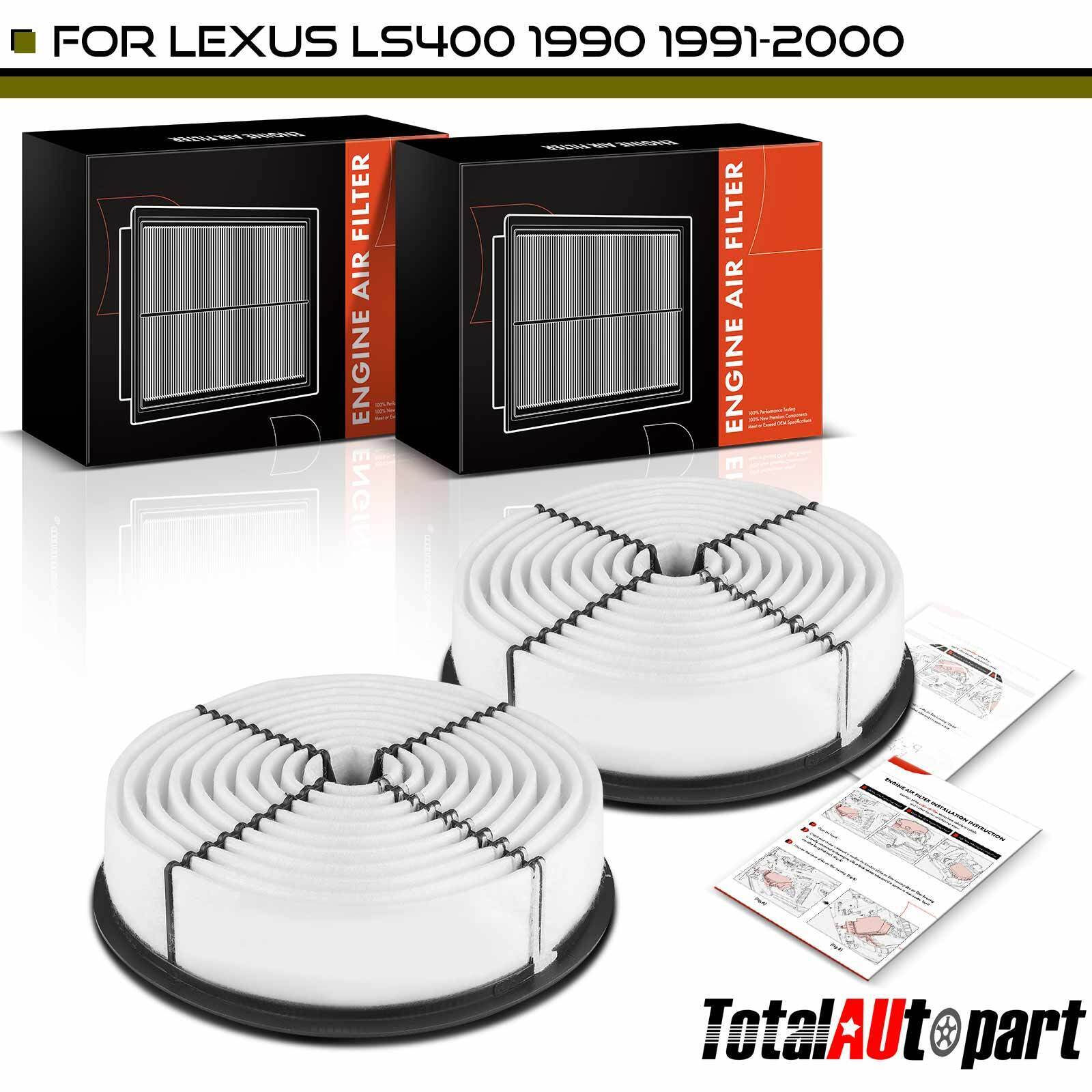 2Pcs Engine Air Filter for Lexus LS400 1990 1991 1992 1993 1994 1995-2000 4.0L