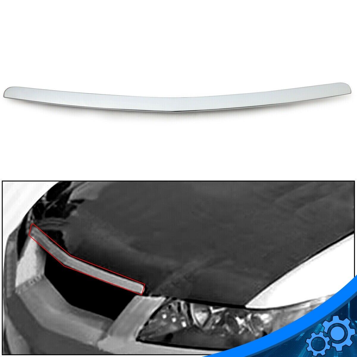 Chrome Hood Molding Trim Replacement For 2004-2005 04- 05 Acura TSX 4Door 4DR