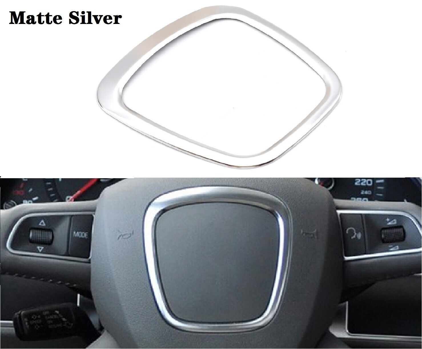 Chrome Car Steering Wheel Frame For Audi A3 A4 A6 A8 Q5 Trim Cover Sticker MATTE