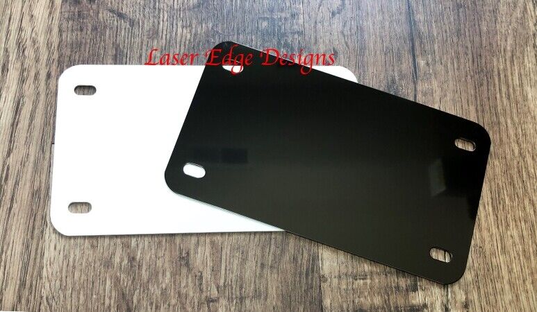 BLACK or WHITE Motorcycle Anodized Aluminum License Plate Blank  0.025/0.5mm 4x7