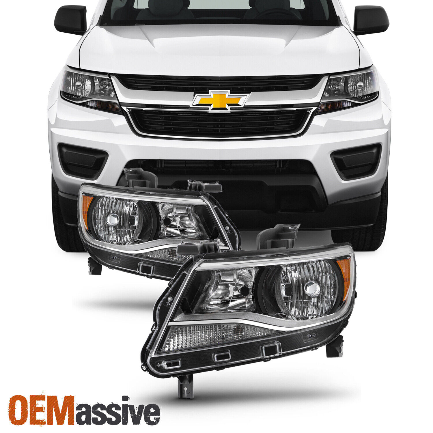 Fit 2015-2022 Chevy Colorado Halogen Models L+R Side Headlights Headlamp