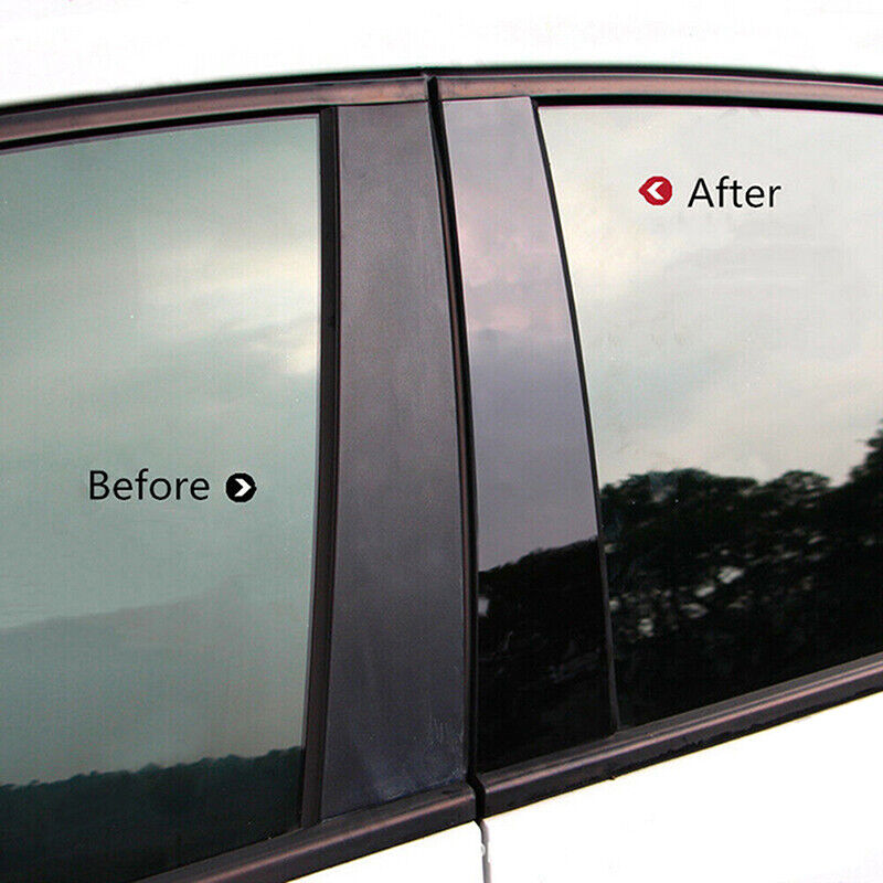 6x Glossy Black For Hyundai i30 2007–2012 2009 Window Door Pillar Posts Trim