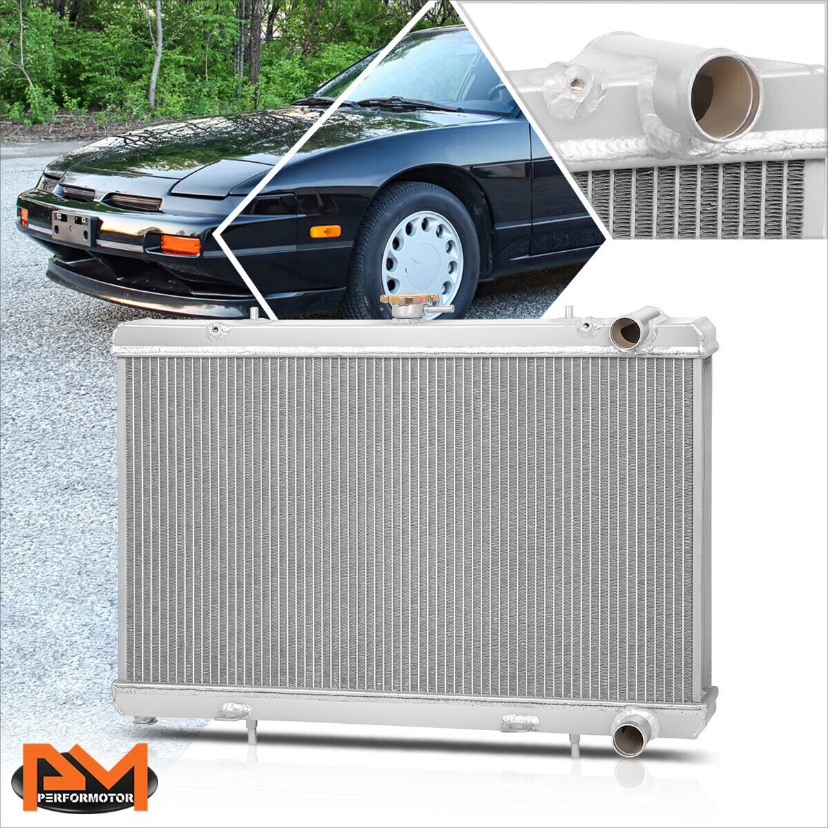 For 89-94 240SX S13 Silvia KA24/KA24DE KA 2-Row Aluminum Core Cooling Radiator