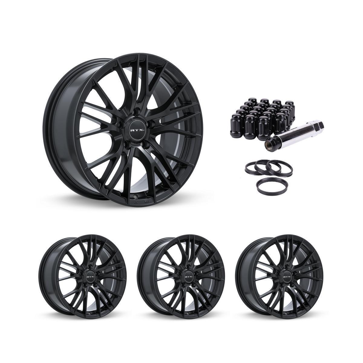 Wheel Rims Set with Black Lug Nuts Kit for 08-13 BMW 135i P847008 18 inch